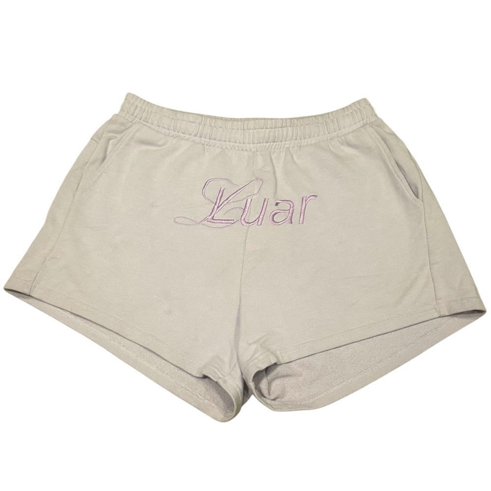 Luar Men's Purple Embroidered Shorts Designer Streetwear Logo Size Medium